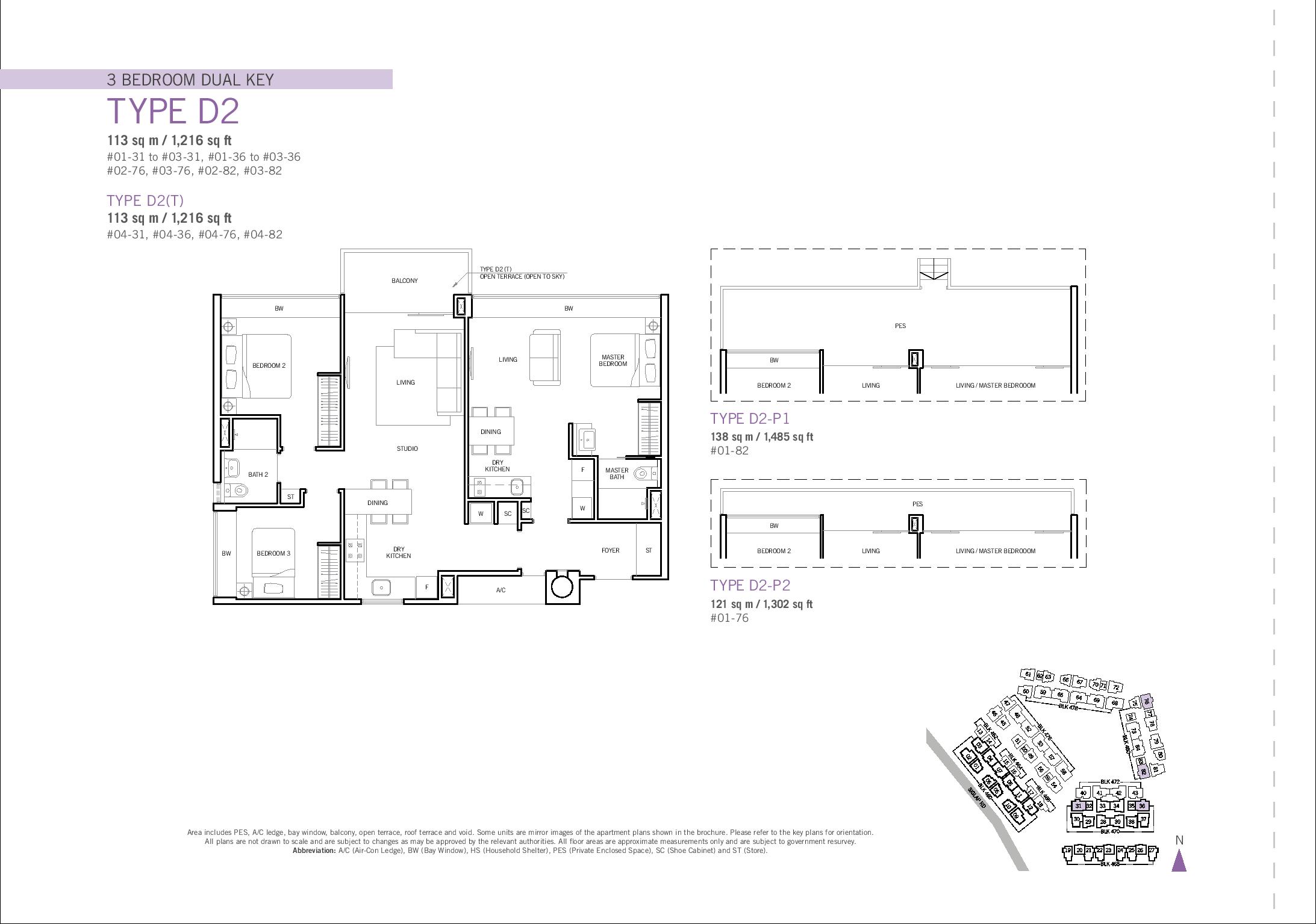 Flamingo Valley 3 Bedroom (Dual Key) Type D2 Floor Plans